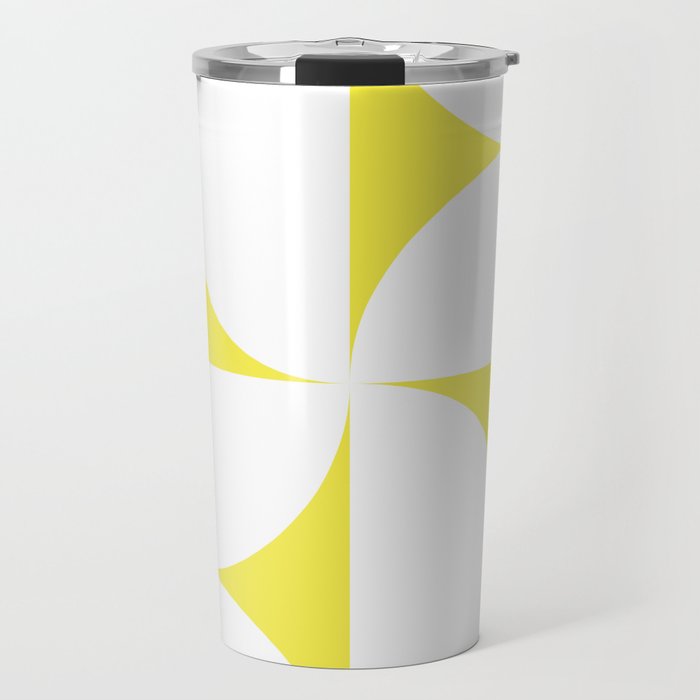Bold Minimalism CLXXVIII White and Bright Yellow  Travel Mug Gallery Image 1