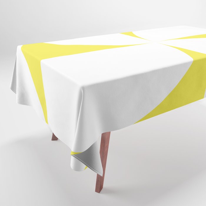 Bold Minimalism CLXXVIII White and Bright Yellow  Tablecloth Gallery Image 1