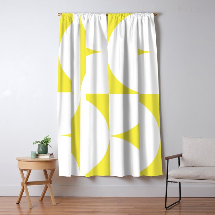Bold Minimalism CLXXVIII White and Bright Yellow  Window Curtain Gallery Image 1