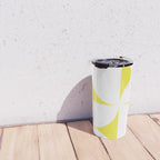Bold Minimalism CLXXVIII White and Bright Yellow  Travel Mug Gallery Image 4