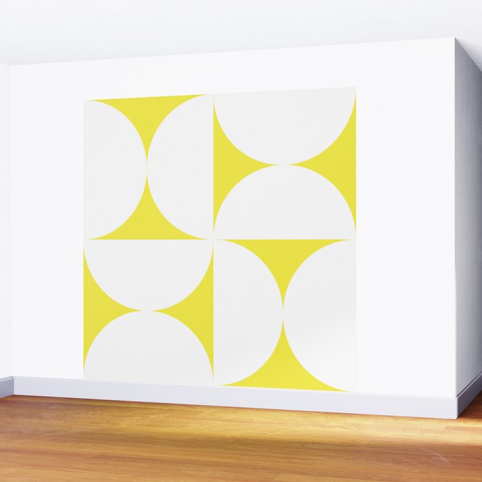 Bold Minimalism CLXXVIII White and Bright Yellow  Wall Mural Gallery Image 2