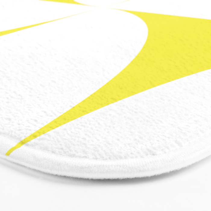 Bold Minimalism CLXXVIII White and Bright Yellow  Bath Mat Gallery Image 3