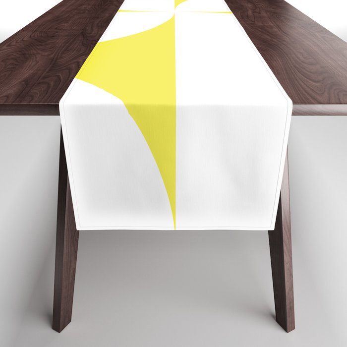 Bold Minimalism CLXXVIII White and Bright Yellow  Table Runner Gallery Image 1
