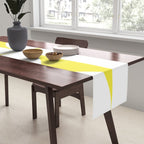 Bold Minimalism CLXXVIII White and Bright Yellow  Table Runner Gallery Image 2