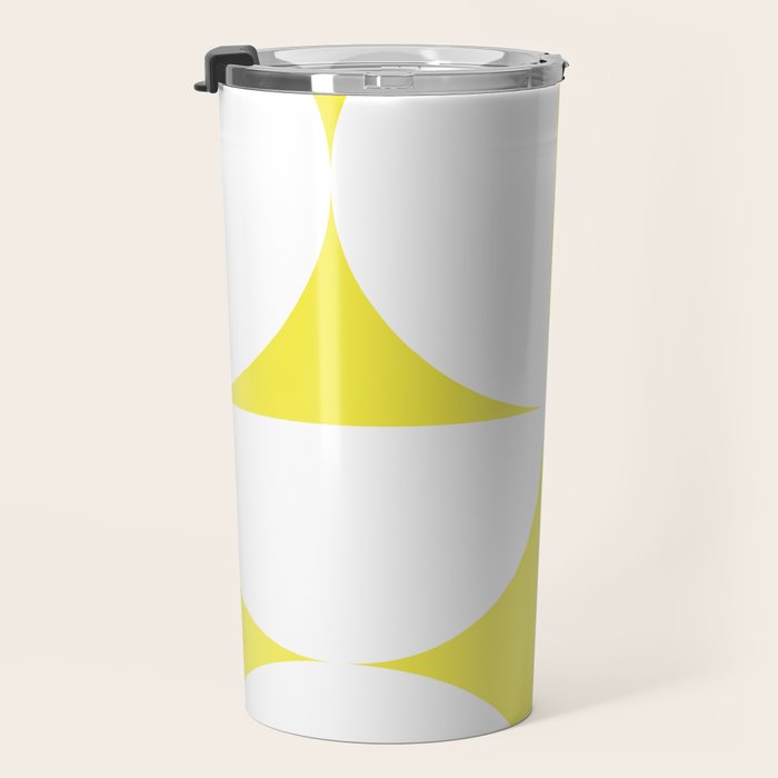 Bold Minimalism CLXXVIII White and Bright Yellow  Travel Mug Gallery Image 3