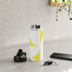 Bold Minimalism CLXXVIII White and Bright Yellow  Water Bottle Gallery Image 4