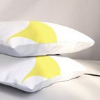 Bold Minimalism CLXXVIII White and Bright Yellow  Pillow Sham Gallery Image 3