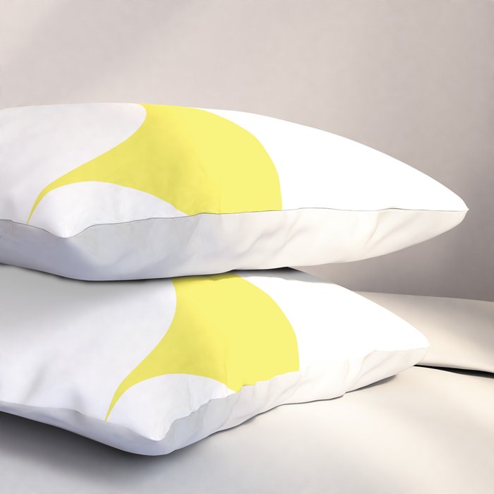 Bold Minimalism CLXXVIII White and Bright Yellow  Pillow Sham Gallery Image 3