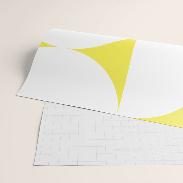 Bold Minimalism CLXXVIII White and Bright Yellow  Wrapping Paper Gallery Image 2