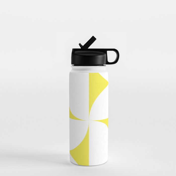 Bold Minimalism CLXXVIII White and Bright Yellow  Water Bottle Gallery Image 1