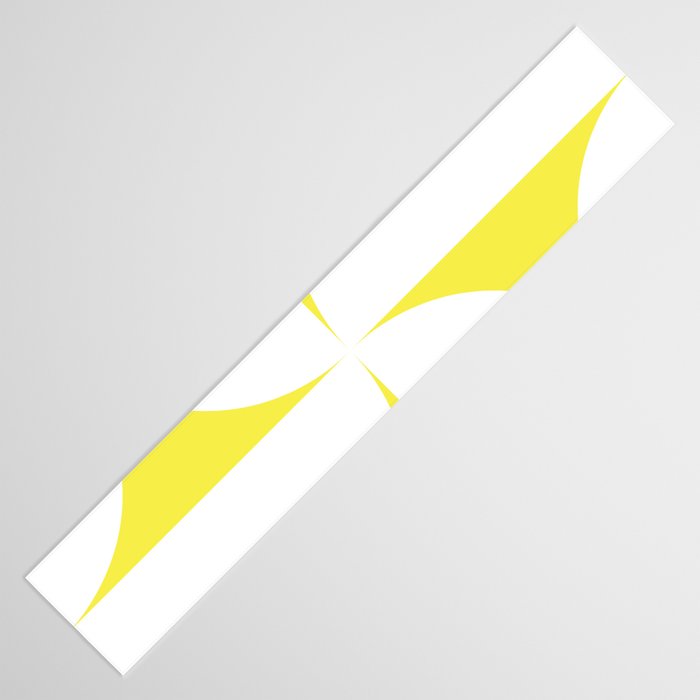 Bold Minimalism CLXXVIII White and Bright Yellow  Table Runner Gallery Image 3
