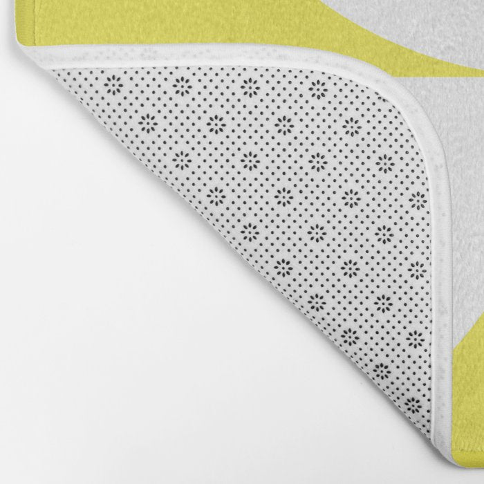 Bold Minimalism CLXXVIII White and Bright Yellow  Bath Mat Gallery Image 2