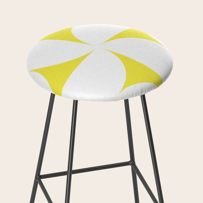 Bold Minimalism CLXXVIII White and Bright Yellow  Stool Gallery Image 2