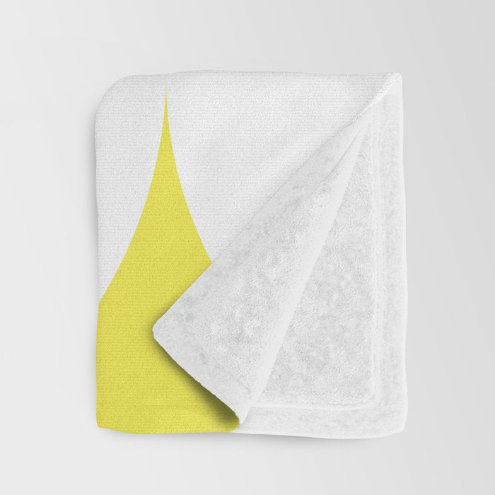Bold Minimalism CLXXVIII White and Bright Yellow  Throw Blanket Gallery Image 3