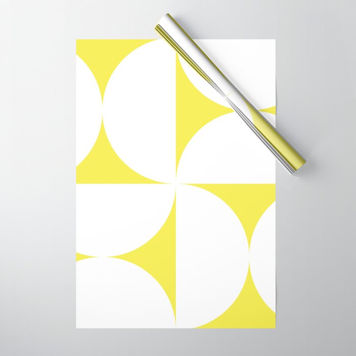 Bold Minimalism CLXXVIII White and Bright Yellow  Wrapping Paper Gallery Image 1