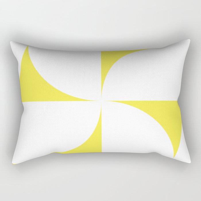 Bold Minimalism CLXXVIII White and Bright Yellow  Rectangular Pillow Gallery Image 2