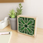 Art Deco Floral Tiles in Emerald Green and Faux Gold Mini Art Print Gallery Image 2