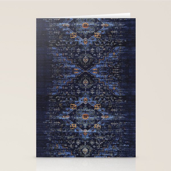 Dark Vintage Traditional Oriental Rug Stationery Card Gallery Image 2