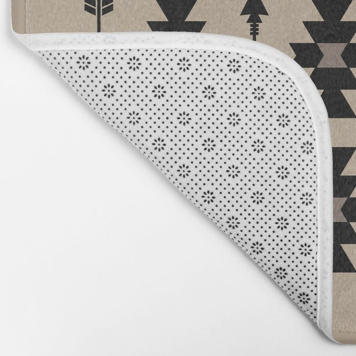 Southwestern Arrow Pattern 232 Black and Beige Bath Mat Gallery Image 2