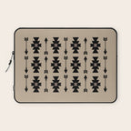 Southwestern Arrow Pattern 232 Black and Beige Laptop Sleeve Gallery Image 1