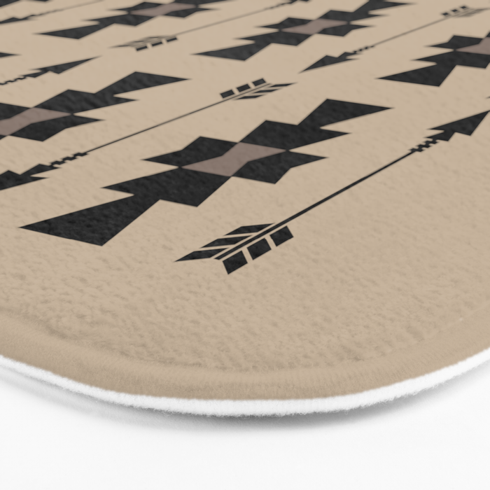 Southwestern Arrow Pattern 232 Black and Beige Bath Mat Gallery Image 3