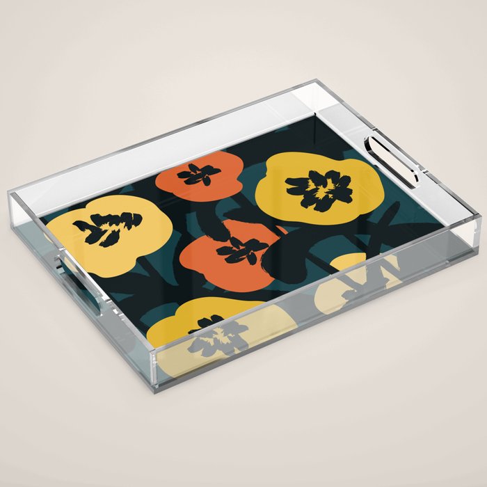 Midnight Flowers Acrylic Tray Gallery Image 1