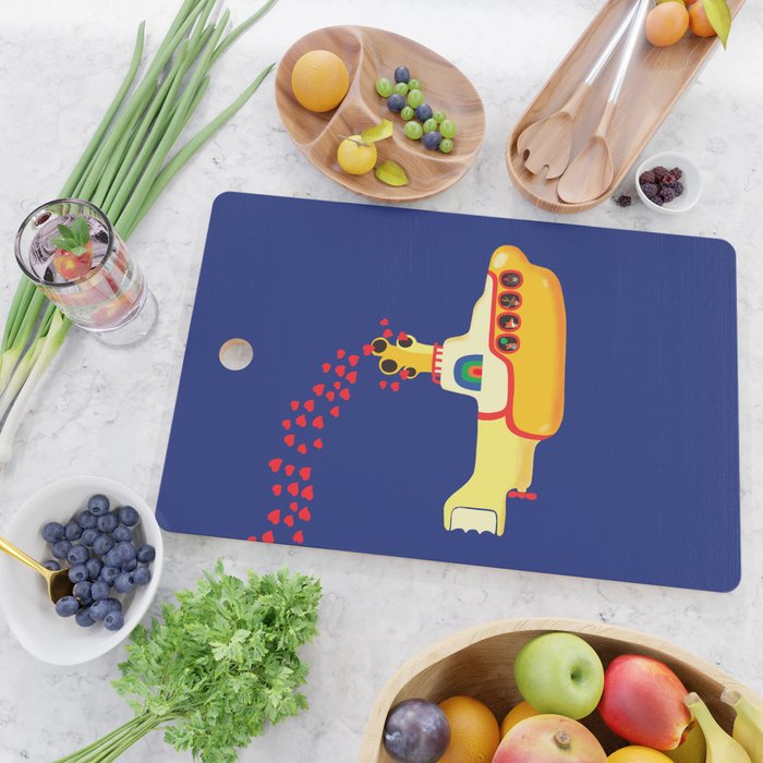 Yellow Submarine Bubbling Love Cutting Board Gallery Image 2