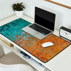 Vintage Teal and Copper Rust Desk Mat Gallery Image 2