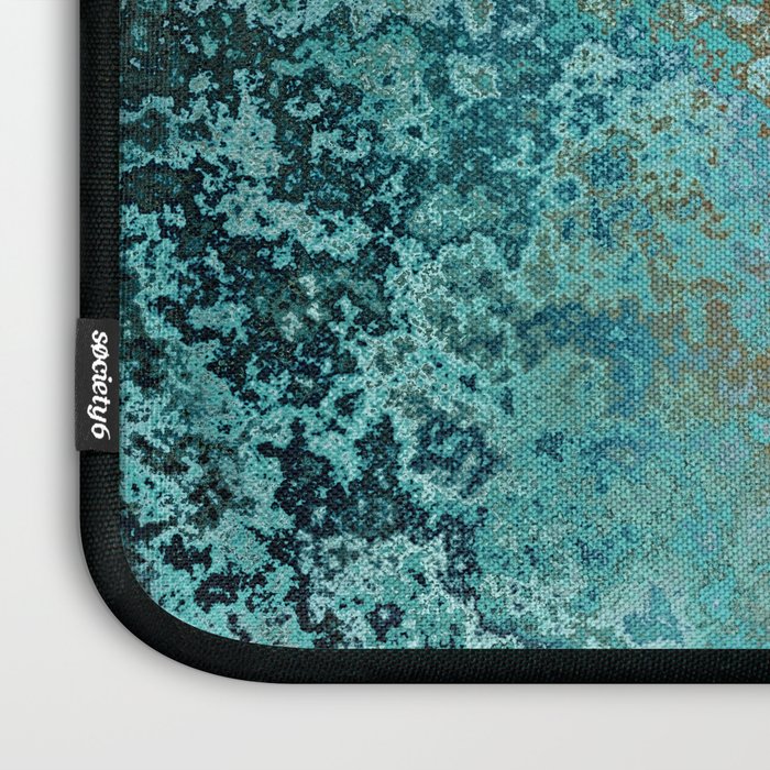 Vintage Teal and Copper Rust Laptop Sleeve Gallery Image 3