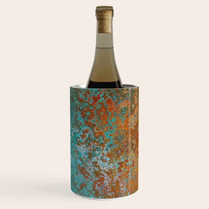 Vintage Teal and Copper Rust Wine Chiller Gallery Image 1