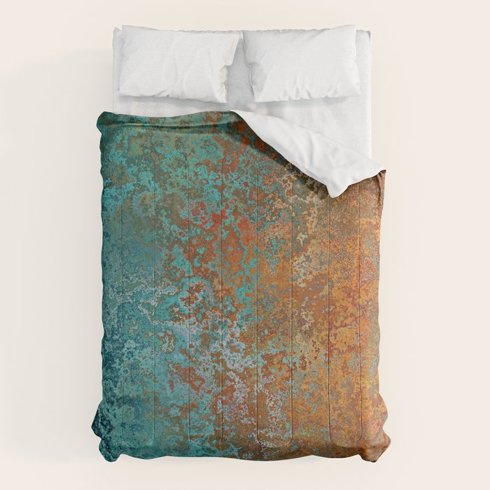 Vintage Teal and Copper Rust Comforter Gallery Image 6