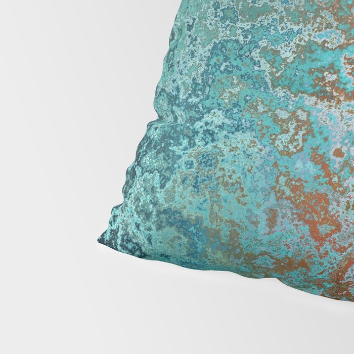 Vintage Teal and Copper Rust Pillow Sham Gallery Image 4