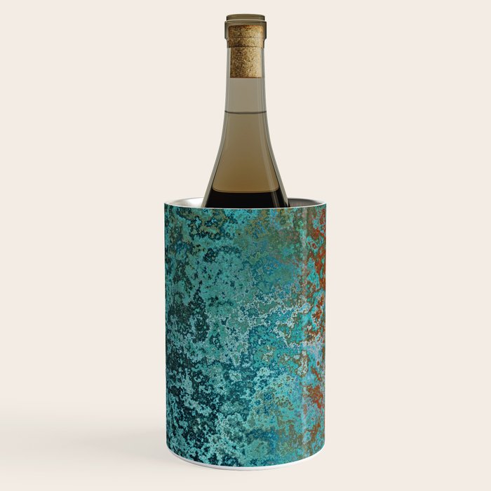 Vintage Teal and Copper Rust Wine Chiller Gallery Image 2