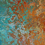 Vintage Teal and Copper Rust Coffee Mug Gallery Image 2