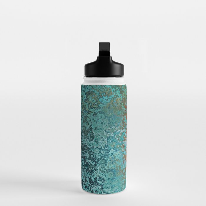 Vintage Teal and Copper Rust Water Bottle Gallery Image 3