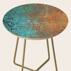Vintage Teal and Copper Rust Side Table Gallery Image 2