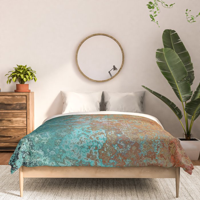 Vintage Teal and Copper Rust Comforter Gallery Image 3