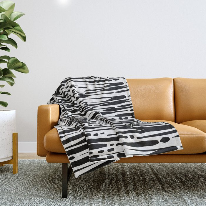 Twisted Ribbons - Black Throw Blanket Gallery Image 1