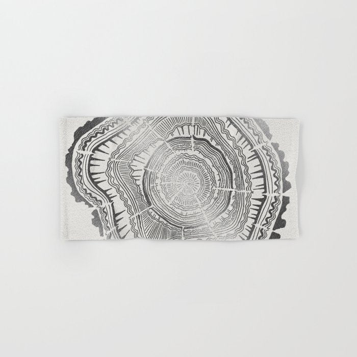 Growth Rings - 65 Years - Silver Bath Towel Gallery Image 1