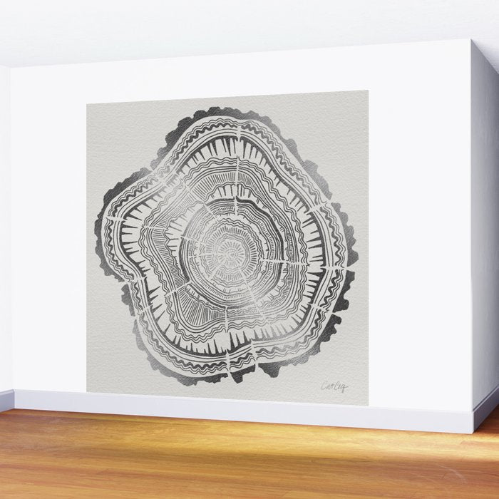 Growth Rings - 65 Years - Silver Wall Mural Gallery Image 2