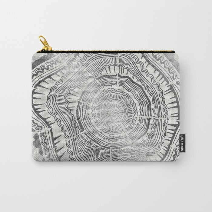 Growth Rings - 65 Years - Silver Carry All Pouch Gallery Image 1