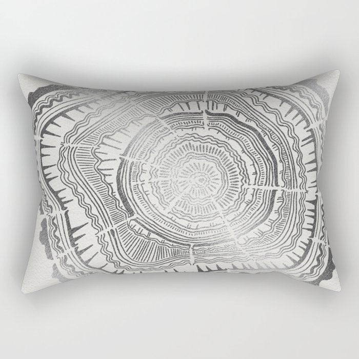 Growth Rings - 65 Years - Silver Rectangular Pillow Gallery Image 1