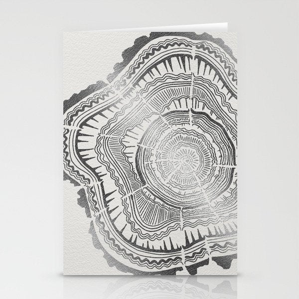Growth Rings - 65 Years - Silver Stationery Card Gallery Image 1