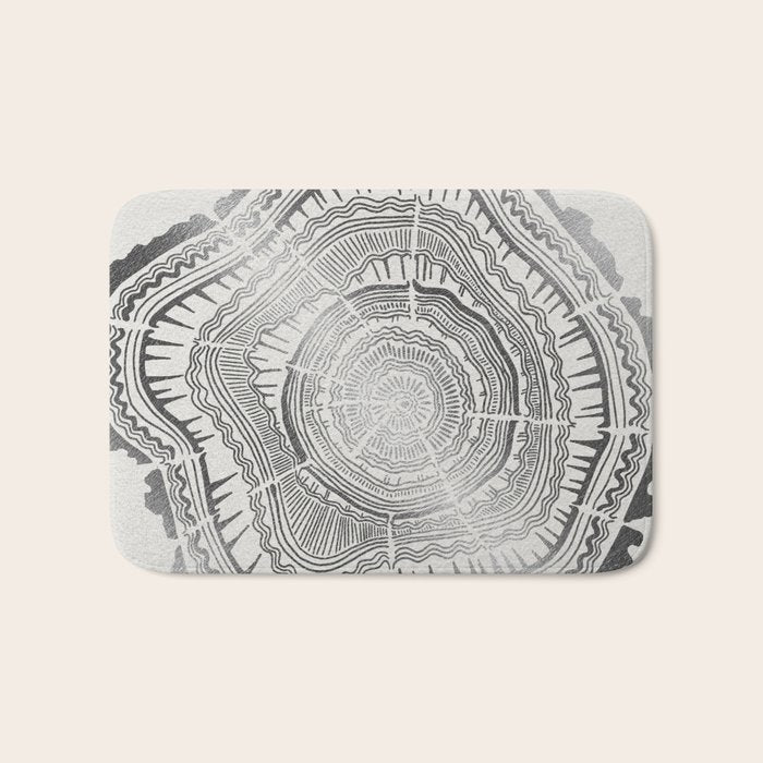 Growth Rings - 65 Years - Silver Bath Mat Gallery Image 1