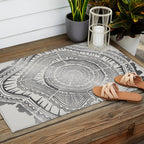 Growth Rings - 65 Years - Silver Outdoor Rug Gallery Image 2