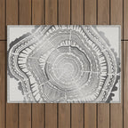 Growth Rings - 65 Years - Silver Outdoor Rug Gallery Image 1