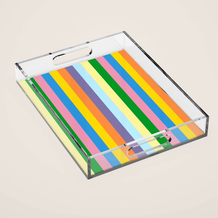 Fun Stripes Colorful Vertical Pattern Acrylic Tray Gallery Image 1