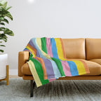 Fun Stripes Colorful Vertical Pattern Throw Blanket Gallery Image 1