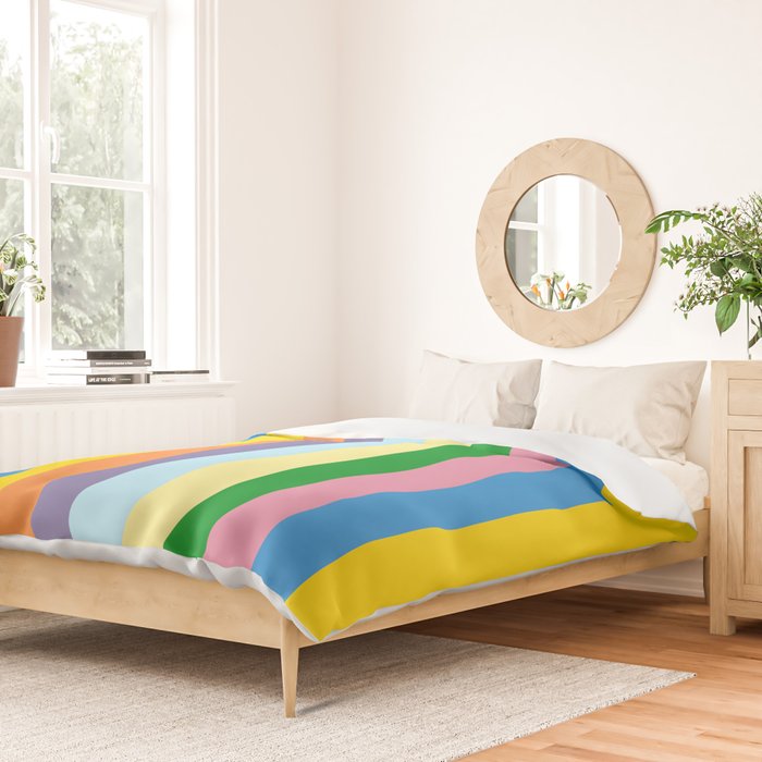 Fun Stripes Colorful Vertical Pattern Duvet Cover Gallery Image 2