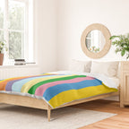 Fun Stripes Colorful Vertical Pattern Duvet Cover Gallery Image 2